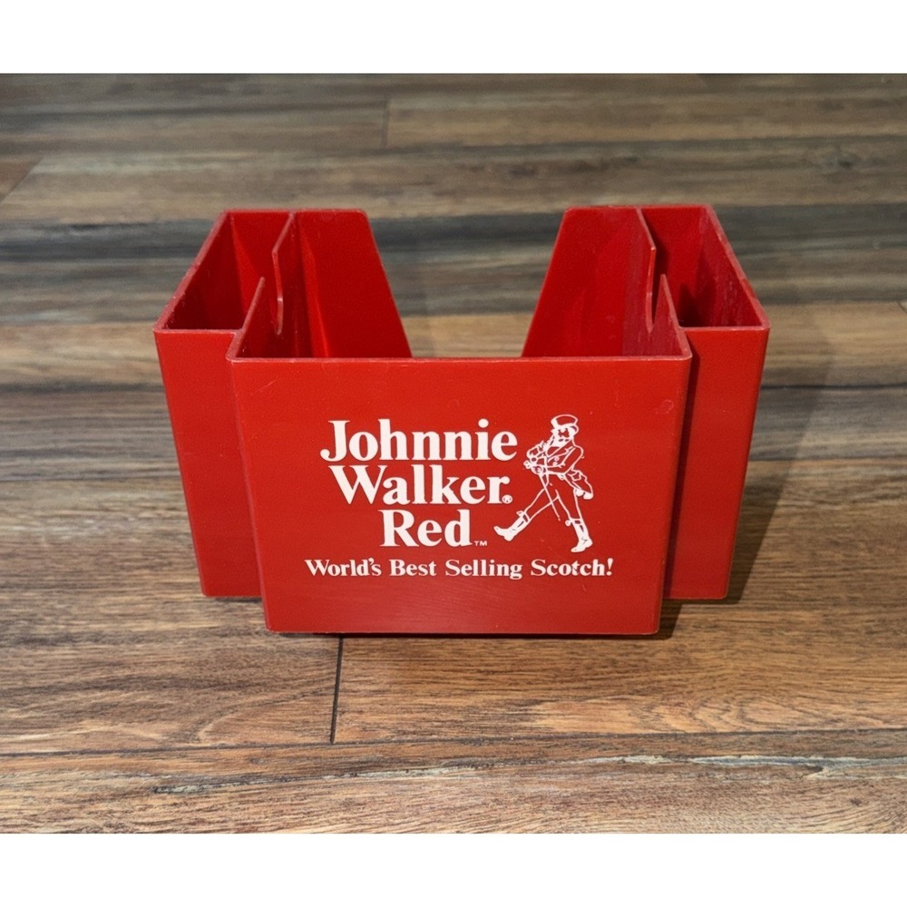 Vintage 1987 Johnny Walker Red Bar Caddy Red Scotch 5.5" Tall 7.5" Wide
